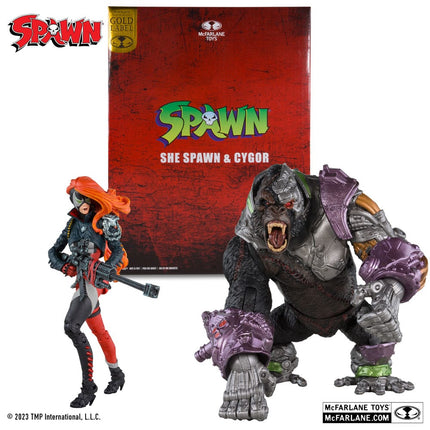 She Spawn & Cygor Gold Label Spawn Action Figures Pack of 2 18 cm
