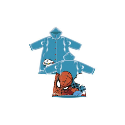 Dziecięcy płaszcz przeciwdeszczowy Spiderman z rękawami i kapturem z PVC