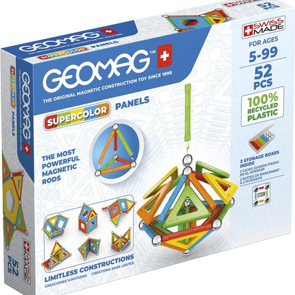Panele Geomag Supercolor Konstrukcje magnetyczne 52 sztuki