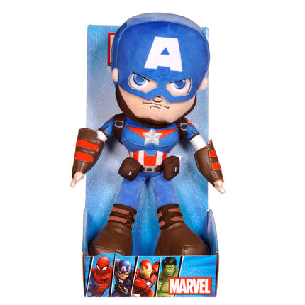 Peluche Captain America Avengers 25 cm avec coffre