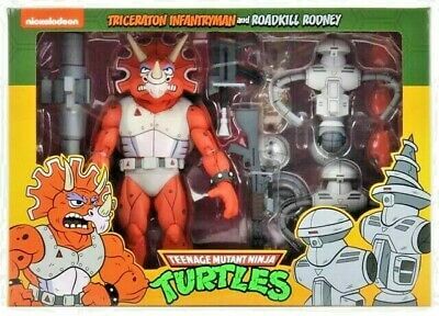 Triceraton Infantryman &amp; Roadkill Rodney Teenage Mutant Ninja Turtles Figurka 3-pak 18 cm NECA 54160