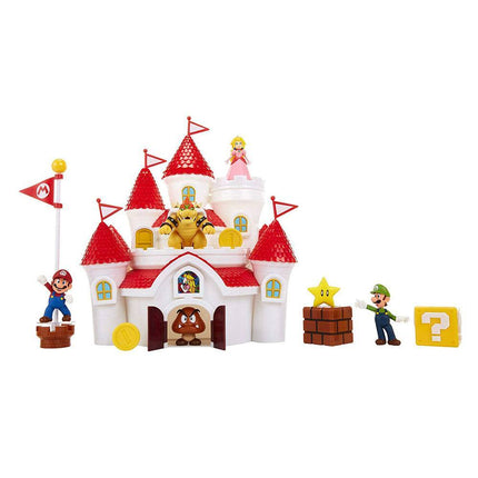 Castle Super Mario Playset Deluxe World of Nintendo DMushroom Kingdom Castle 5 personages